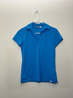 Lady Hagen Bright Blue Short-Sleeve Button-Down Polo